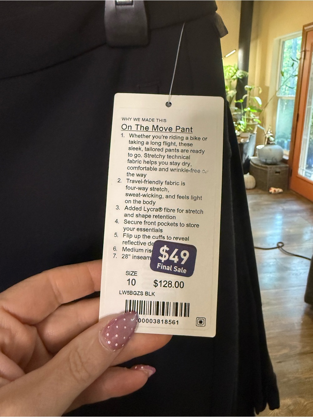 NWT Lululemon On The Move Pant *28" Black - Picture 4 of 7